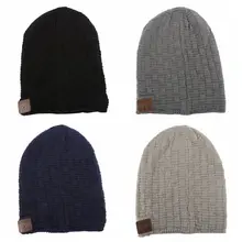 Зимняя теплая шерсть мягкая Шапка-бини Беспроводной Bluetooth Smart Кепки гарнитура наушники Динамик Mic Лидер продаж