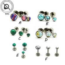 1 шт. натуральный камень Лабрет Монро губы шпилька пирсинг для хряща уха трагус спираль серьги носа шпилька 16 г губы кольцо ювелирные изделия для тела