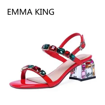

2019 Fashion Crystal Women Party Wedding Sandals Open Toe Ankle Strap Luxury Runway Shoes Woman Sexy Elegant High Heels Sandals