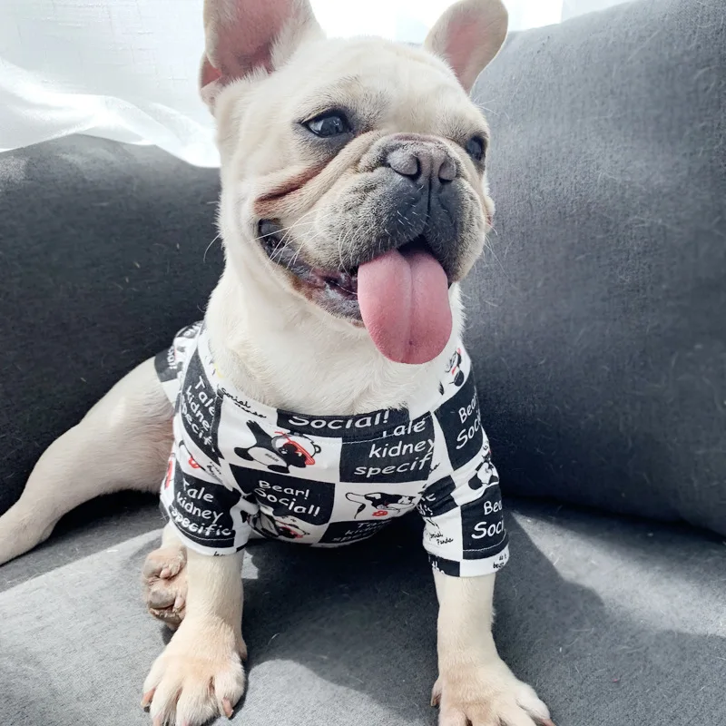 

Cartoon Panda Print Dog Clothes Summer Dog Cat Vest T Shirt Cotton Puppy Costume for French Bulldog Chihuahua Pug Felinae XQ149