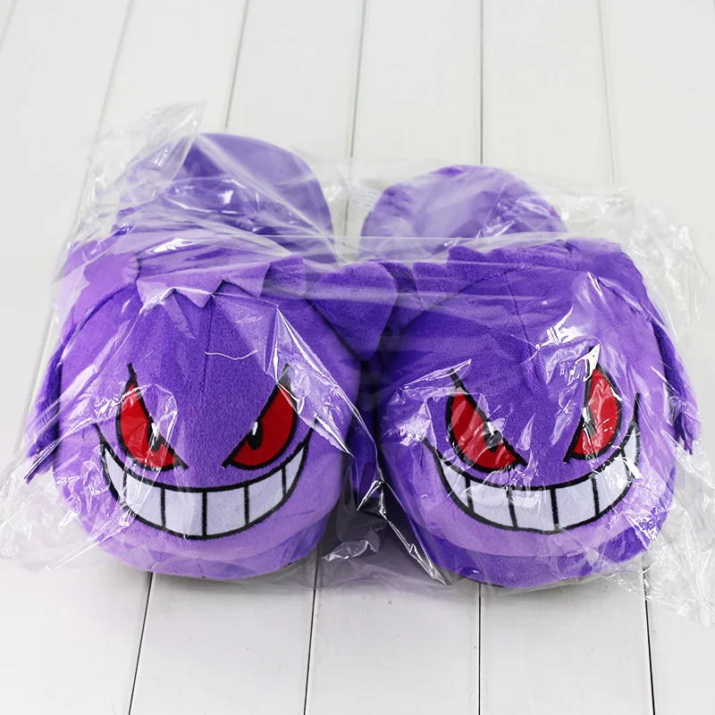 28 см Симпатичные Gengar тапочки Gengar зимние тапочки для помещений теплые плюшевые, для взрослых мягкая обувь дома