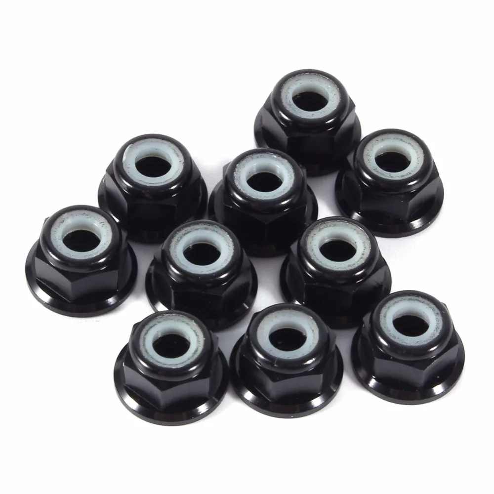 10PC/Set M4 Nylon Lock Nut Aluminum Flanged Nuts Aluminum Alloy Hex