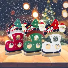 Рождественский Настольный деревянный декор окрашенные зимние сапоги Санта Клаус безделушки украшения