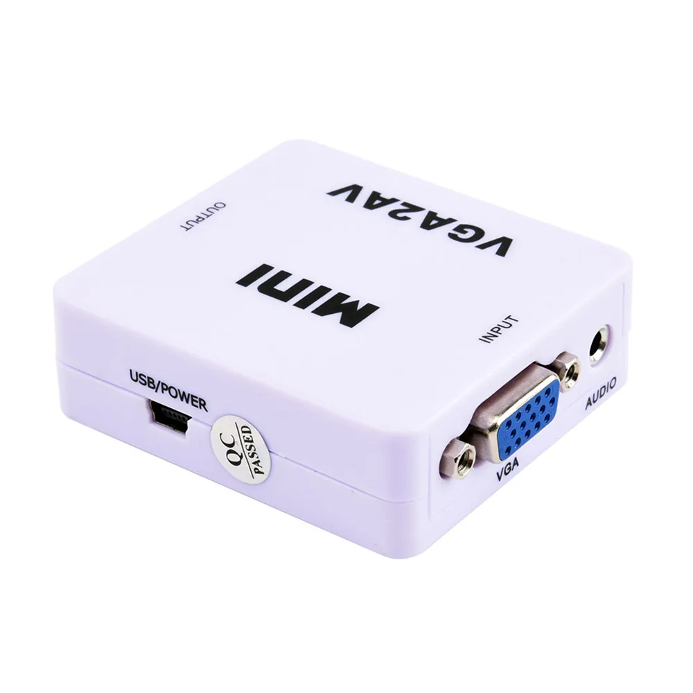 

Mini VGA to AV Adapter 1080P Analog to Digital Video Audio Converter for PC Laptop to HDTV Projector