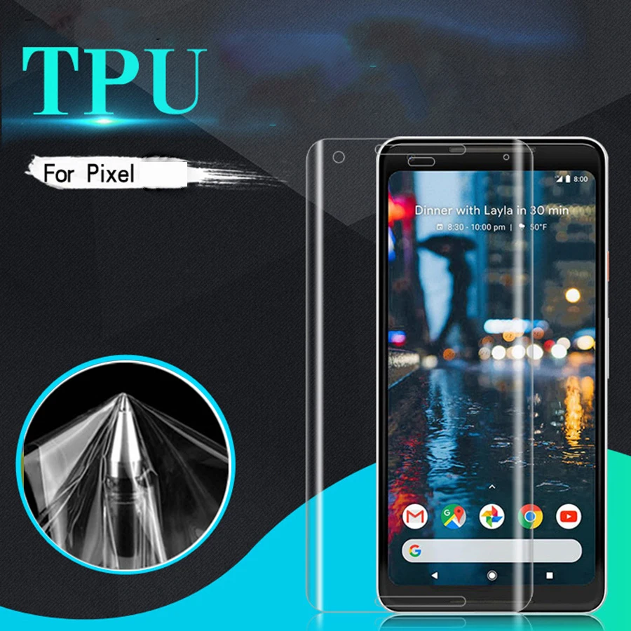 

For Google Pixel 2 XL 3D Curved Soft TPU Full Cover Front Screen Protector HD Clear Film Ultrathin Anti Scratch Guard For 3 XL