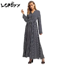 LORDXX мусульманских Абаи кимоно длинный халат платья Абаи s для Для женщин Ближний Восток арабские Дубай Thobe Исламская Костюмы туника рубашка платье