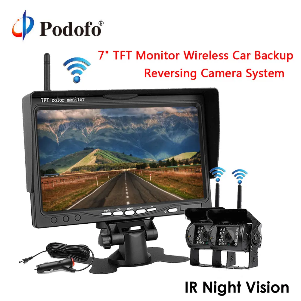 Achat Podofo Sans Fil Vue Arrière Caméra de Recul et IR de Vision Nocturne 7 \