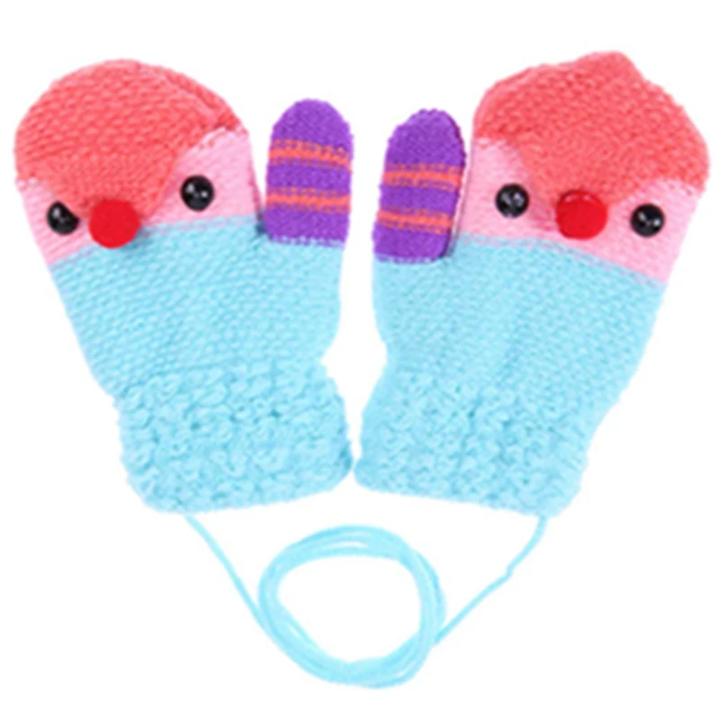 Осенне-зимние теплые детские перчатки, модные варежки для мальчиков и девочек, теплые детские вязаные эластичные утолщенные лыжные перчатки - Цвет: 20