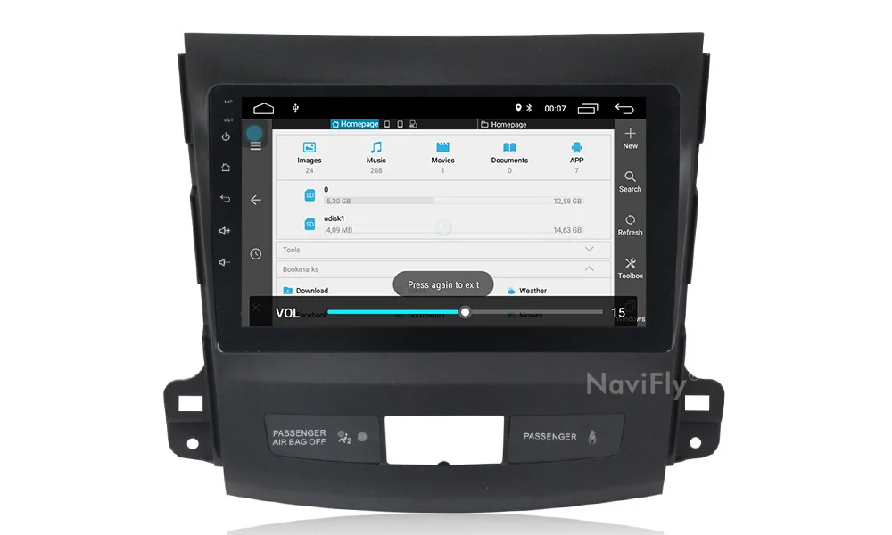 Excellent NaviFly Android8.1 Car Audio dvd player for Mitsubishi Outlander 2005-2011 support view camera DVR DAB+ TPMS Bluetooth 4G wifi 15
