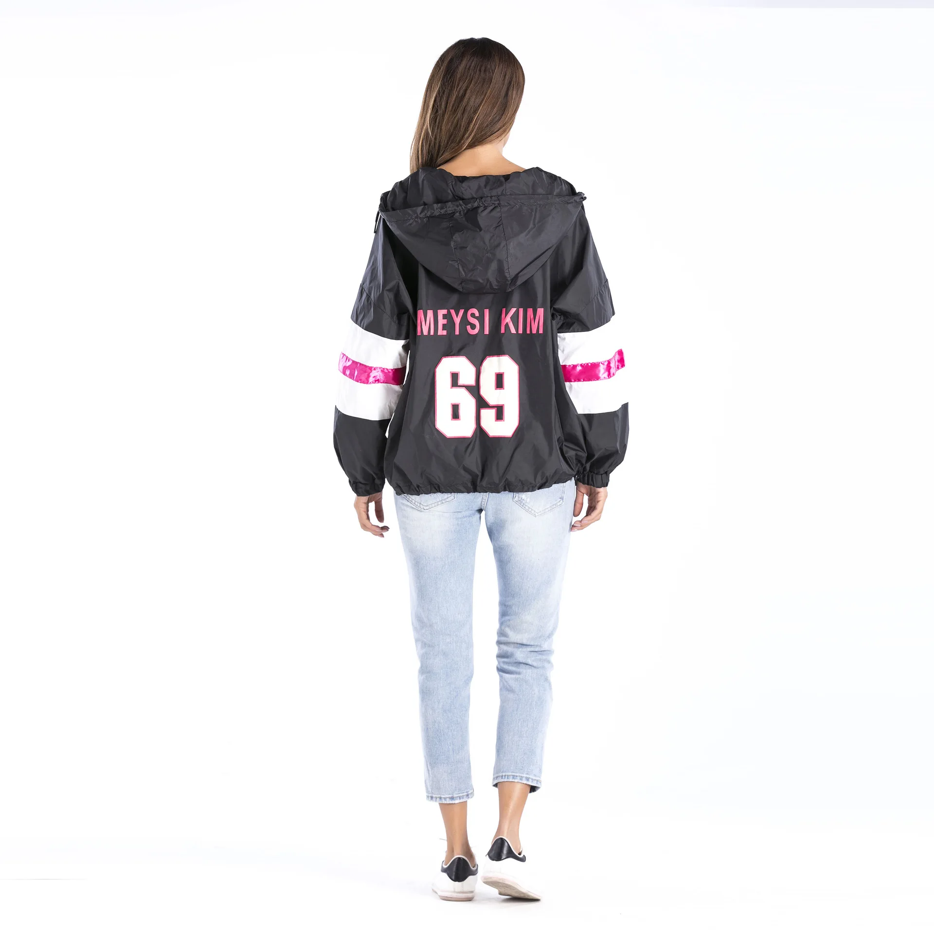2018 Women's Bohemia jacket hooded letter hooded windbreaker Female Top Casual autumn and winter Sweatershirts Pullover sweater