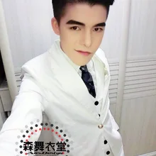 S-5XL! Для мужчин модные тонкие ночной клуб DJ белый костюм Костюм из 3-х предметов Большие размеры певица костюмы этап одежда торжественное платье