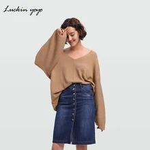 Luckin yoyo модные юбки женские джинсовые юбки с карманами и пуговицами женские Saias Новая Универсальная джинсовая юбка кэжуал