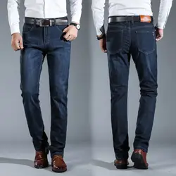 2018 брендовые джинсы мужская мода теплые эластичные джинсы высокое качество мужской Штаны брюки джинсы для мужчин Большие размеры 42