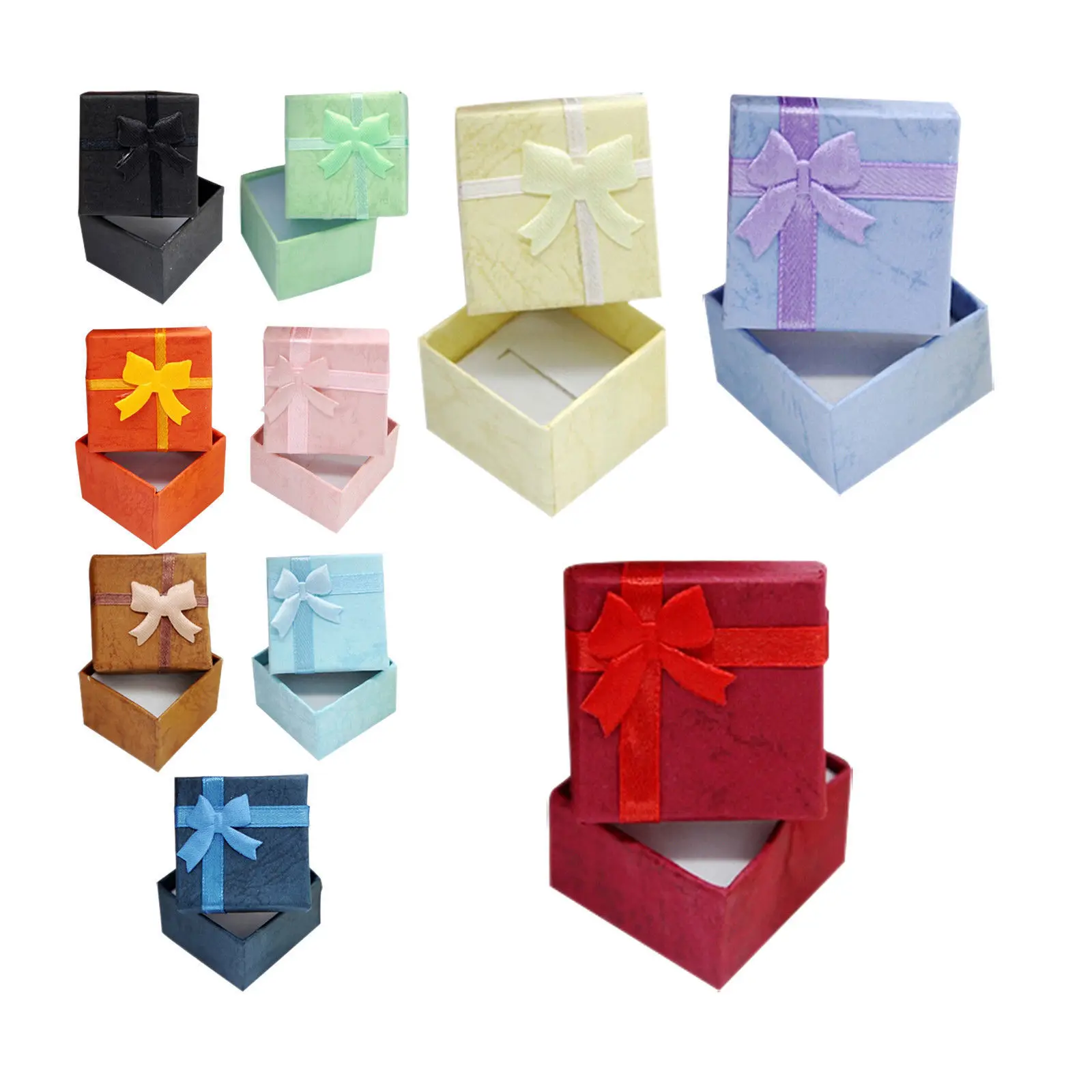 

Multi colors Mini Jewelry Box Rings Box Earrings Pendant Box 4*4*3.2 cm Display Packaging Gift Box