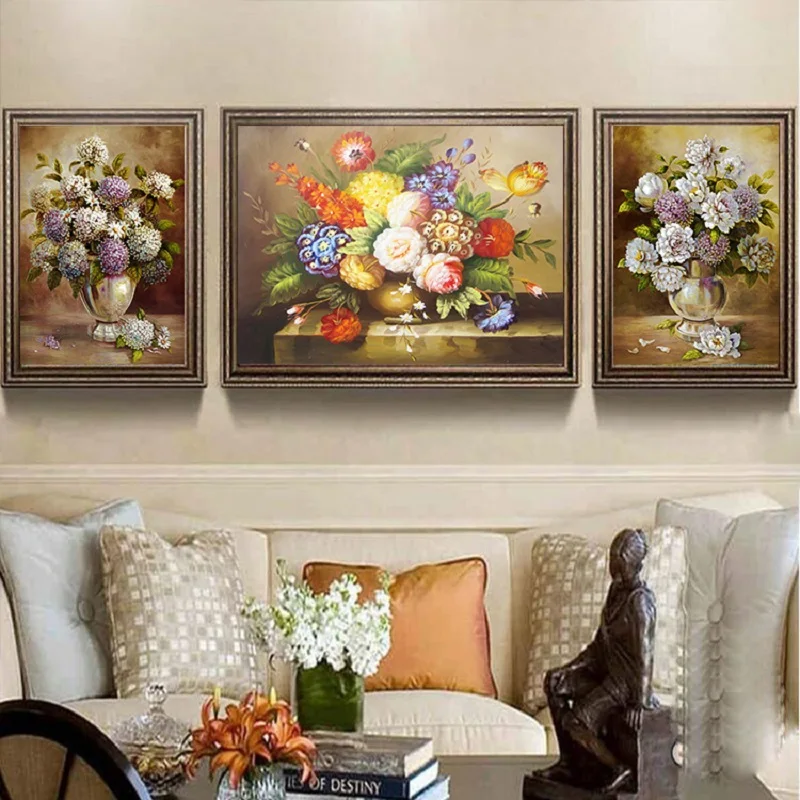 

Diamond Painting By Number Diamond Embroidery Colorful Flowers Vase 5D DIY Diamond Painting Cross Stitch Kit Wall Decor