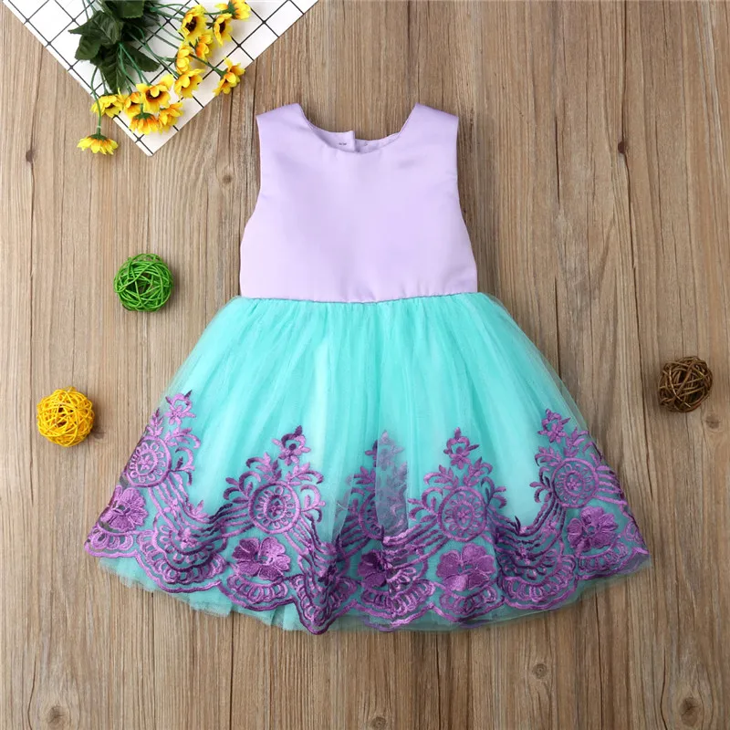 

Fairy Kids Baby Girls Clothes Sleeveless Embroidery Formal Party Pageant Bridesmaid Princess Dresses Summer Children's Clothing