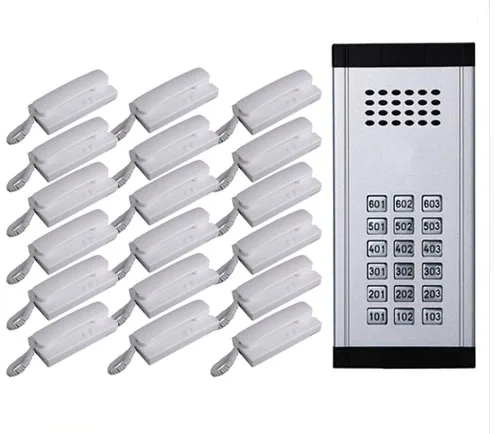 

Easy Installation Direct Press Key Audio Door Phone Home Intercom Audio Doorbell 2-wired audio intercom system for 18 apartments