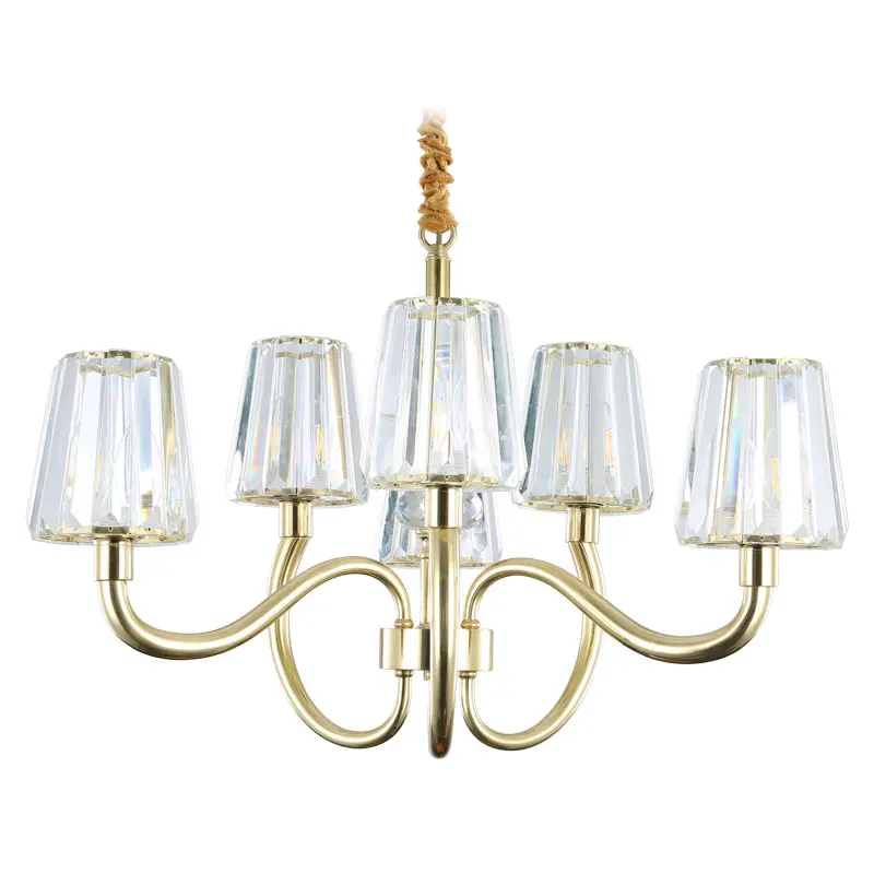 

Real Full Copper Chandelier for Bedroom Dining Living Room Modern Nordic Bronze Luxury Crystal Chandelier Indoor Lighting