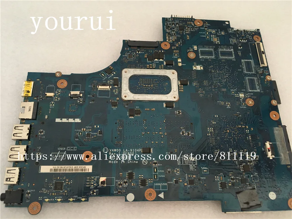 Yourui для ноутбука Dell Inspiron 3521 5521 материнская плата VAW00 LA 9104P 0671DP 671DP процессор 2117u DDR3