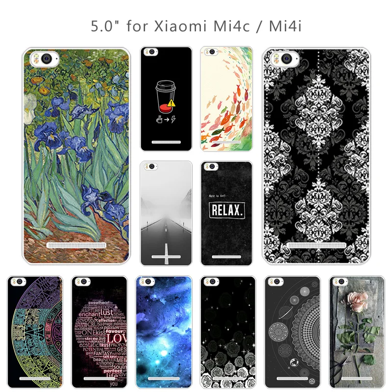 5.0 inch For Xiaomi Mi 4c Marbles Back Cover for 4i Clear TPU Phone Case Mi4C Soft Silicon Shell Xiomi Mi4i |