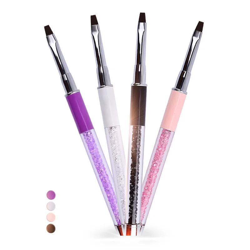 

New Nail Art Pen UV Gel Pen Drawing Painting Brush Black Pink Purple White Rhinestone Handle Manicure Nail Brush Tool Gift