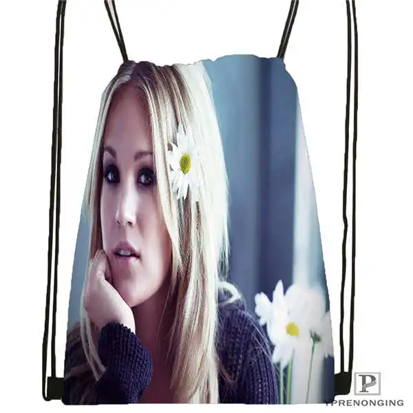 Custom Carrie Underwood Style Drawstring Backpack Bag Cute Daypack Kids Satchel Black Back 31x40cm 20180611 02