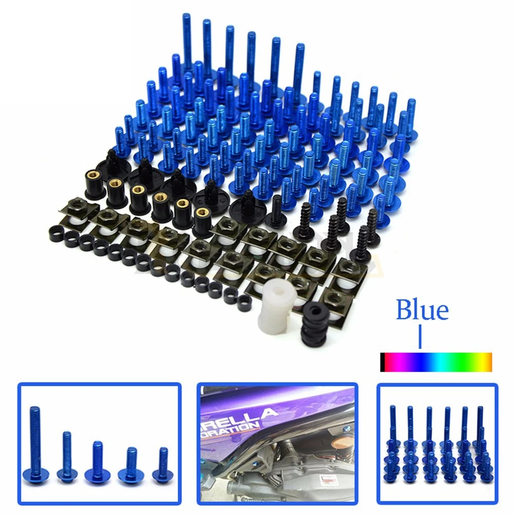 

Universal Motorcycle Aluminium Fairing Bolts Fastener Clips Screw For yamaha yzf r6 europe version 2006 2007