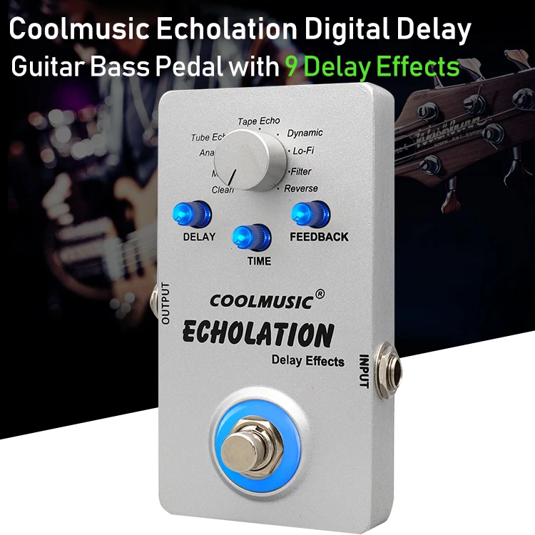 Coolmusic Digital Echolation Delay гитарная педаль с 9 эффектами