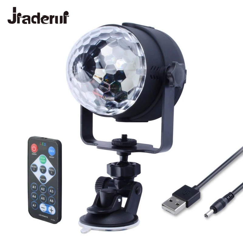 

Jiaderui RGB LED Stage Lights USB Disco Ball Lamp with Remote Control 3W Holiday Party Lights With Flashing Lighting Effect