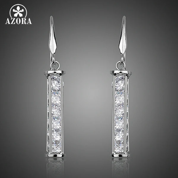 

AZORA Unique Design Elegant 6pcs Clear Stellux Austrian Crystal Insert Pillar Drop Earring for Women TE0269