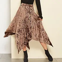 1 шт. Женская юбка длинный сплошной цвет эластичность талии модная для вечерние-MX8