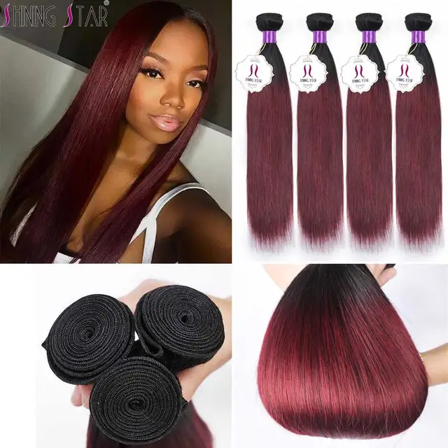 T1B Burgundy 99J Red Mink Brazilian Virgin Hair Straight 7A Virgin ... T1B Burgundy 99J Red Mink Brazilian Virgin Hair Straight 7A Virgin ...
