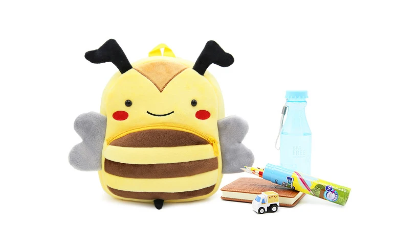 

26CM*24CM*10CM Small bee cute children's bag minus two shoulder bags stuffed with a stuffed backpack nursery school bag.