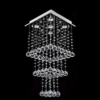 

5 Lights Modern K9 Crystal LED Ceiling Light and Crystal Beaded,GU10 Bulb Included, Luminaria Lustres De Sala Teto