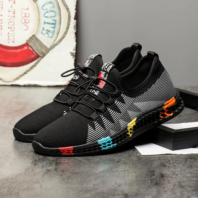 JINBEILEE 2019 Spring New Men's Skateboard Shoes Breathable Flying Woven Comfortable Non-slip Lightweight Sports Men's Shoes JINBEILEE 2019 Spring New Men's Skateboard Shoes Breathable Flying Woven Comfortable Non-slip Lightweight Sports Men's Shoes