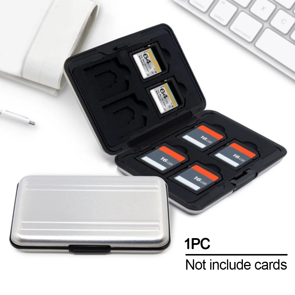 

Aluminium Alloy 8 Slots Portable Anti Shock Memory Card Storage Box Waterproof TF Card Protecter Case Holder Organizer