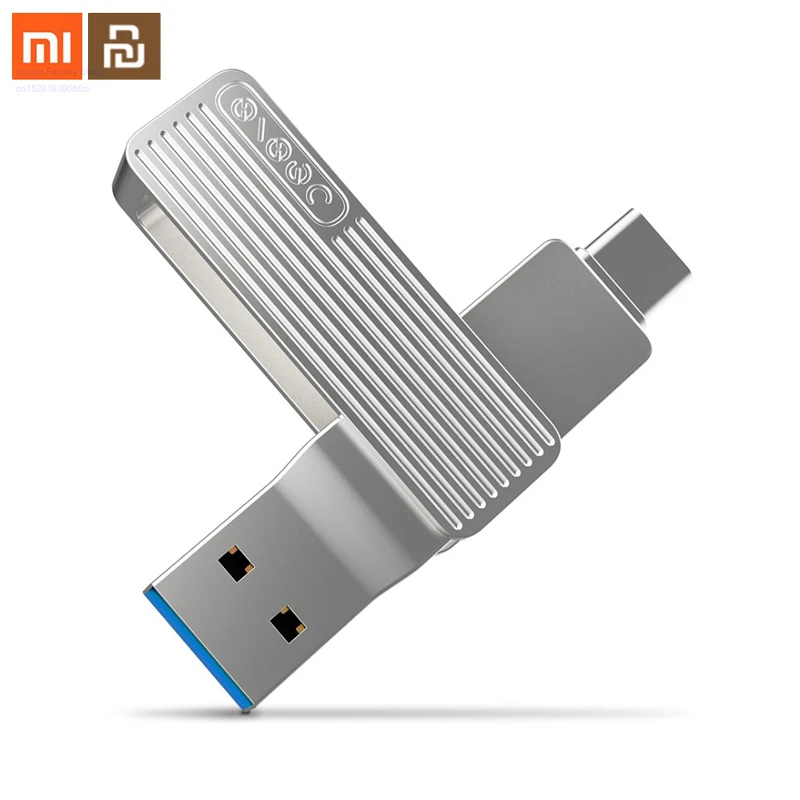 

Original xiaomi Type-C USB 3.1 dual interface mobile phone U disk 120MB / SM1 360 rotating aluminum alloy material smart APP