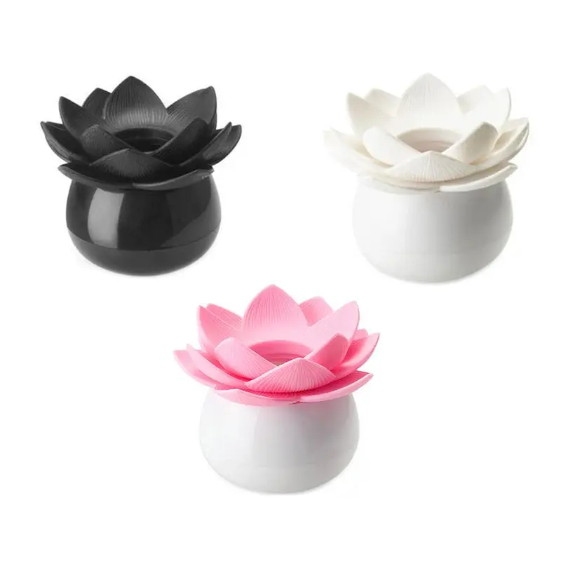 

1Pc Creative Makeup Storage Box Portable Cotton Swab Container Lotus Shape Plastic Toothpicks Bottle Holder Case Household Kitch