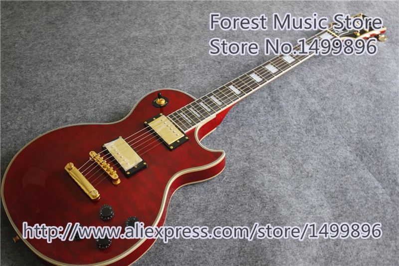 

New Arrival Chinese Wine Red Quilted Finish Suneye LP Custom Guitars Electric As picture Lefty Guitar Available