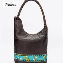 Nuleez женская сумка на плечо неправильной формы из воловьей кожи с принтом Большая вместительная сумка Новая Специальная акция