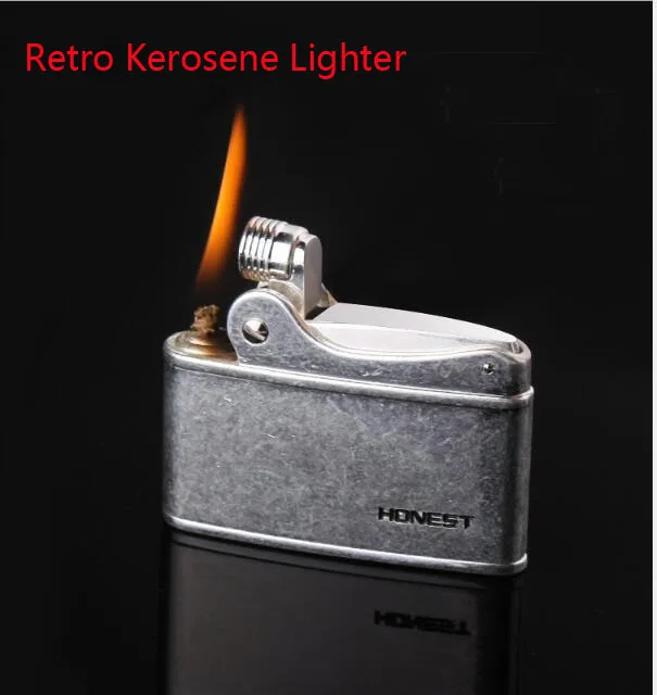 

honest Retro Metal Old-fashioned Nostalgia Creative Individuality Grinding Wheel lighter Firestone Kerosene brass Lighter