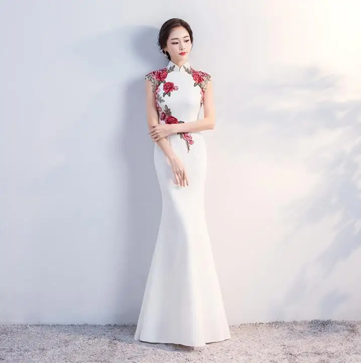 white wedding cheongsam