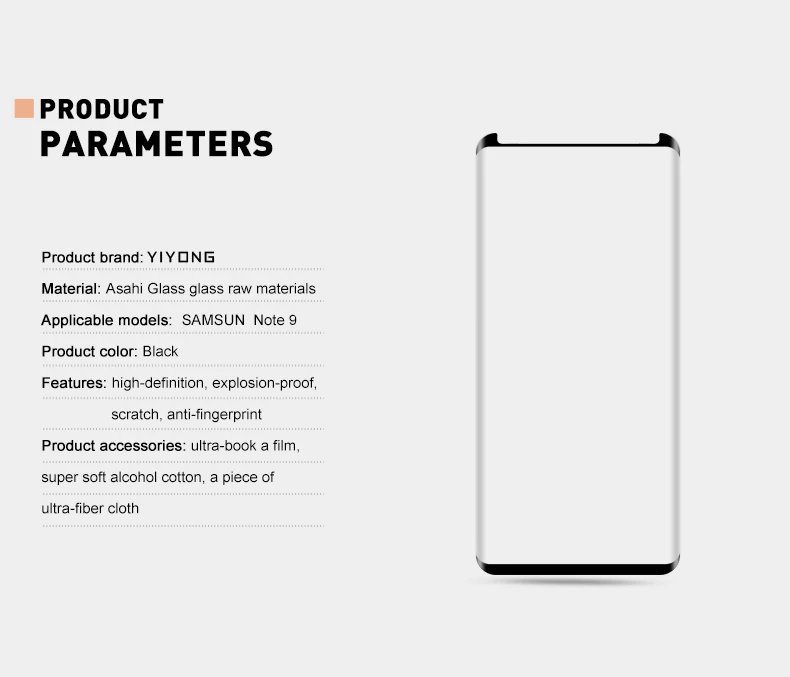YIYONG 3D Edge изогнутое стекло для samsung Galaxy Note 9 8 Закаленное стекло-экран протектор для samsung S9 Plus S 9 Note9 стекло