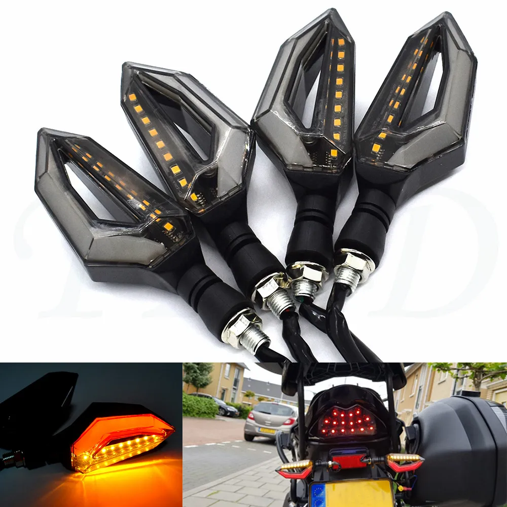 

Universal Motorcycle 12V LED Turn Signal Lights Blinker Front Rear Lights for Kawasaki Ninja ZX6R ZX6RR ZX636 ZX7R ZX9R ZX10R