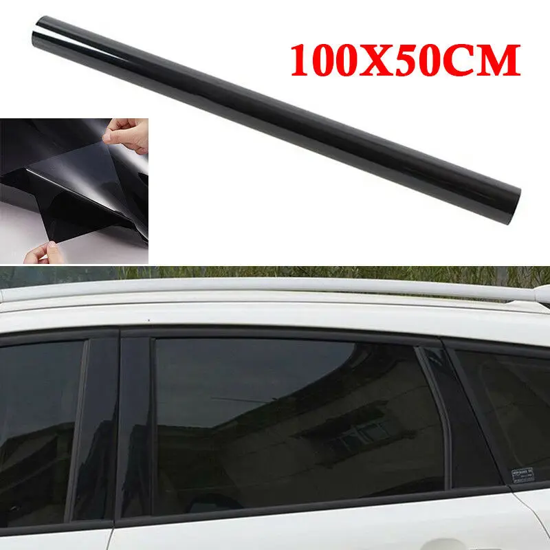 Автомобильный Черный оконный стикер 100x50 см автомобильный домашний оконный оттенок 20% VLT черная пленка Фольга наклейка+ скребок