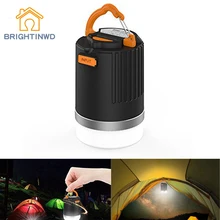 BRIGHTINWD портативный наружный походный фонарь USB Перезаряжаемый светодиодный светильник с 10400 мА/ч внешним аккумулятором для зарядки телефона палаточные фонари
