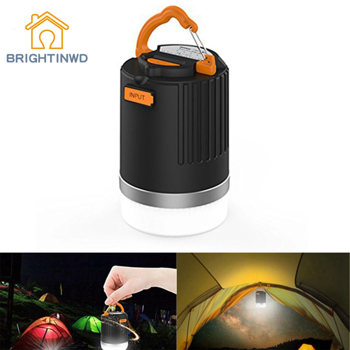 BRIGHTINWD портативный уличный фонарь для кемпинга USB Перезаряжаемый светодиодный
