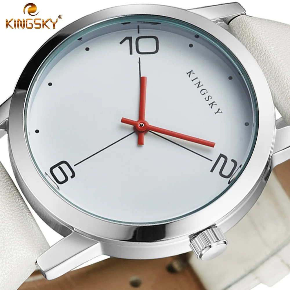 Prix pour Femmes Montre KINGSKY De Luxe Top Marque Casual Montre D'affaires Hommes Horloge En Cuir Blanc Simple Dames De Montre de Mode Relogio Feminino Prix pour Femmes Montre KINGSKY De Luxe Top Marque Casual Montre D'affaires Hommes Horloge En Cuir Blanc Simple Dames De Montre de Mode Relogio Feminino