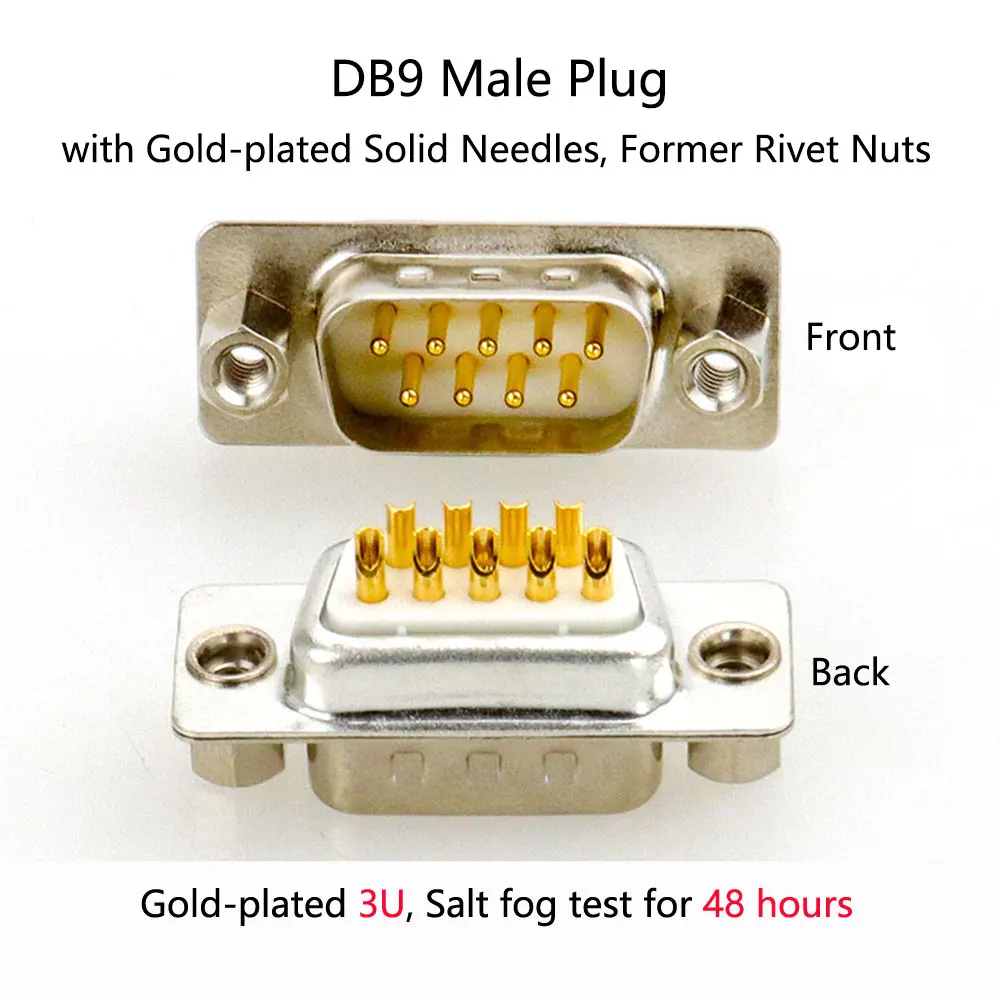 DB9 Male Female RS232 9 Pin Serial Port Connector RS485 RS422 COM