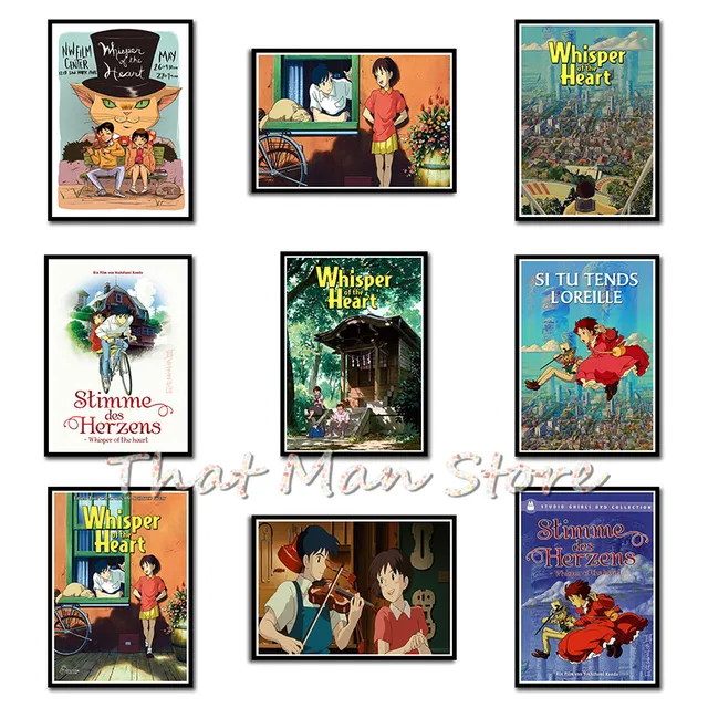 Hayao Miyazaki Whisper Of The Heart Movie Home Decorative Painting White Kraft Paper Poster 42x30cm Wall Stickers Aliexpress
